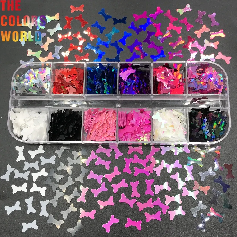 Glitter TCT125 Bowknot Nail Nail Art Decoration Manucure Nagel Konst Vêtements Décoration DIY Festival ACCESSOIRES FOURK