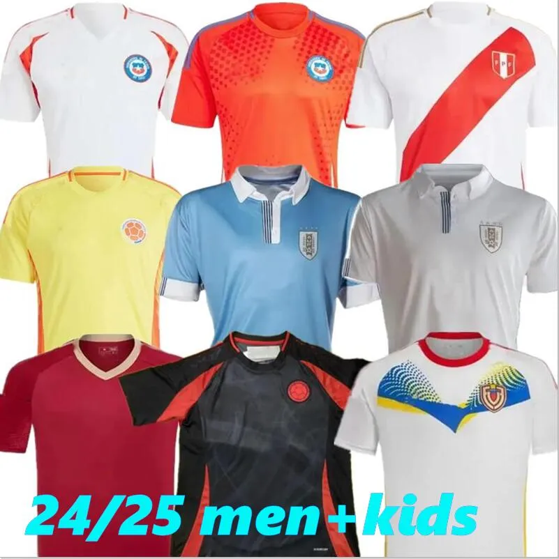 2024 Peru Soccer Jerseys Colombia Football Shirts Venezuela Jerseys 25 Uniform Copa America Men Shirts Chile Uruguay Ecuador Football Jersey Cuevas Sosa Fernandez