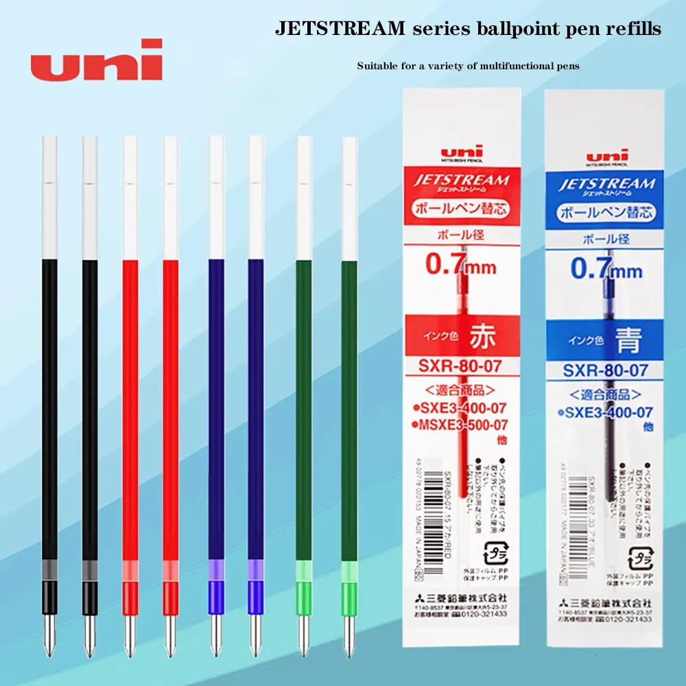 10Uni Jetsstream Series Ballpoint REFOLLS 0,38 / 0,5 / 0,7 mm dans les recharges d'huile adaptées à une variété de papeterie à stylos multifonctionnels 240320