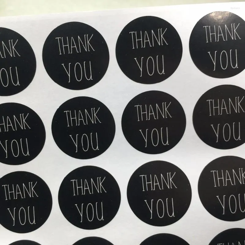 Party Decoration 600pcs 3cm Round Black Thank You Sealing Sticker Red Heart Stationery Sticker&cake&candy Label