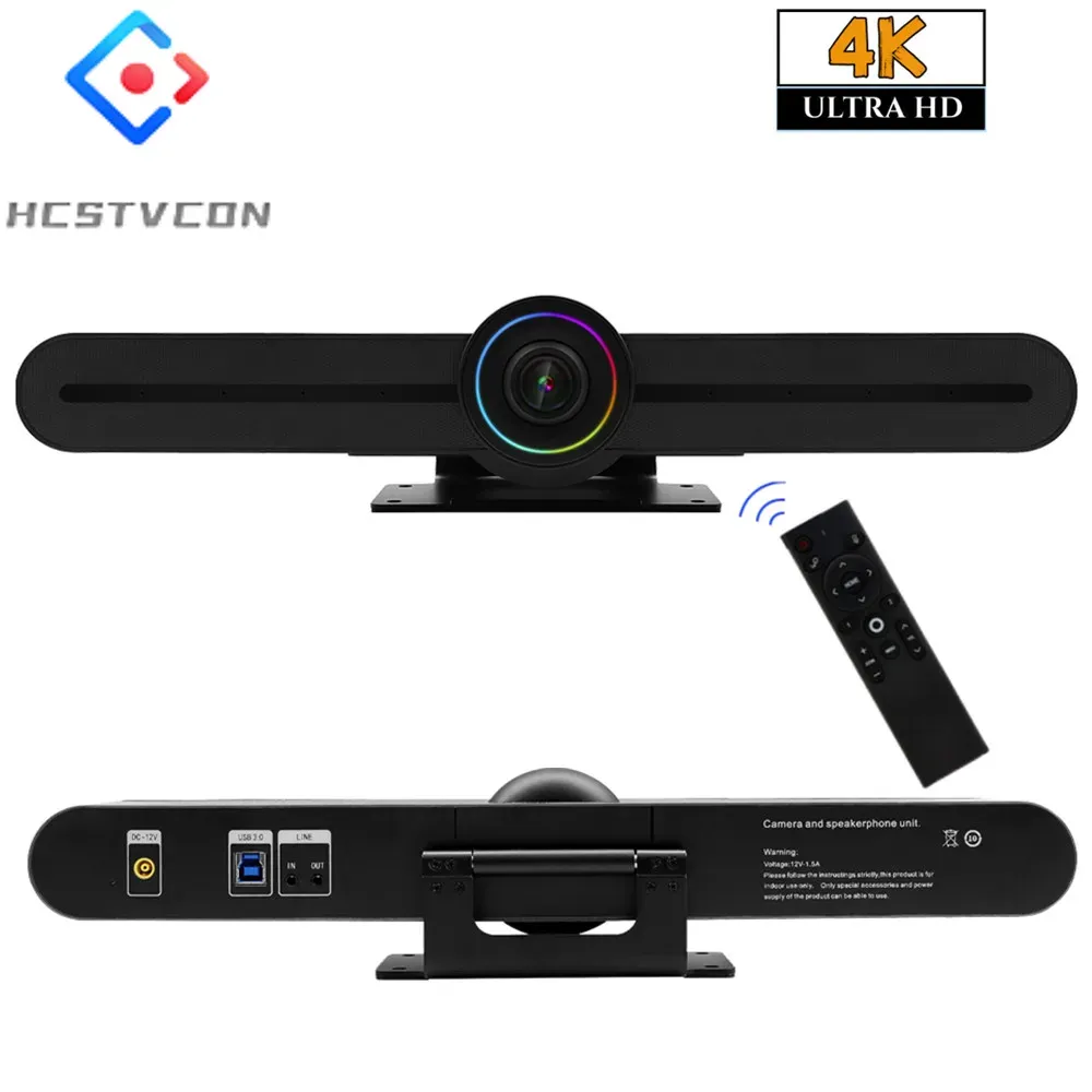 Webcams 4k webcam videocamera fotocamera Allin1 plug USB integrato in 4 microfoni automobili auto per l'educazione della chiesa Meeting Live Streaming