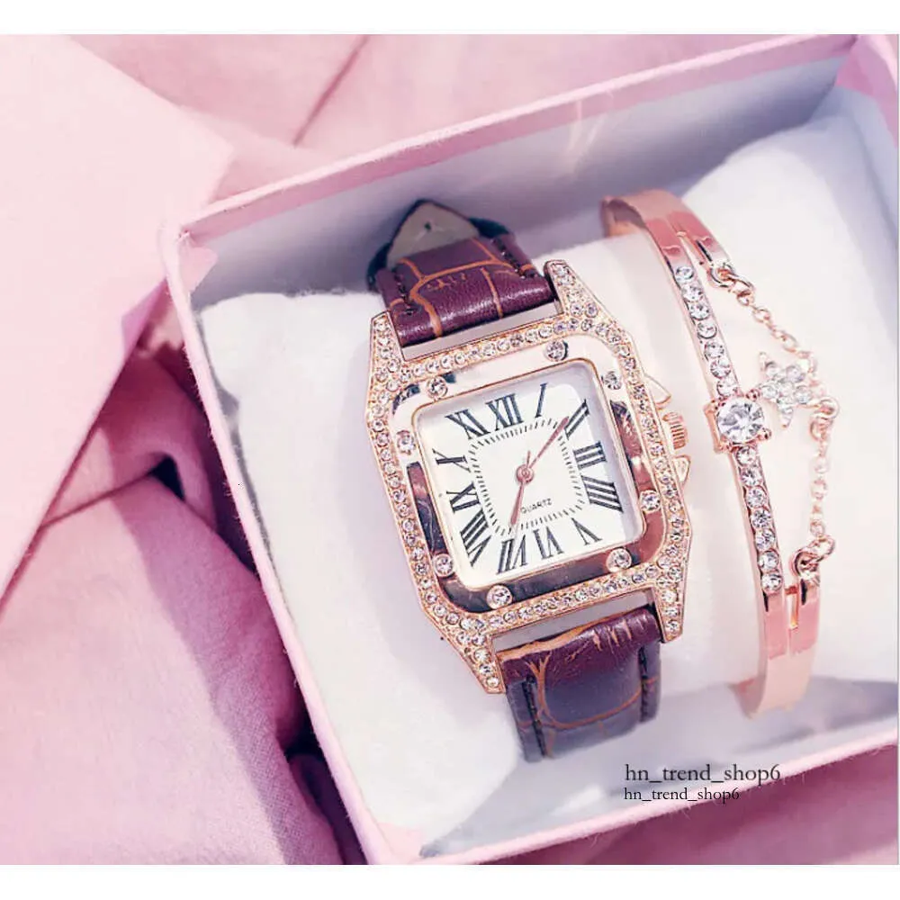 CARTERAS Light Luksusowa marka Kemanqi Square Diamond Diamond Bezel Skórzany zespół Carteras Women Watches Delikatne damskie zegarek na rękę kwarcową 871