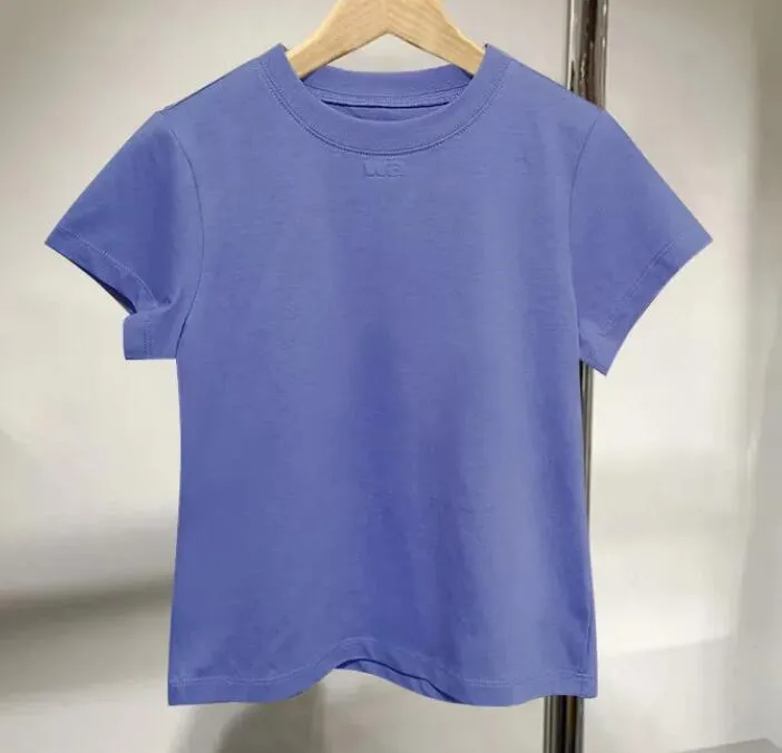 2024 T-shirt d'été solide pour femmes vêtements wa lettre imprimé o cou t-shirt à manches courtes féminine