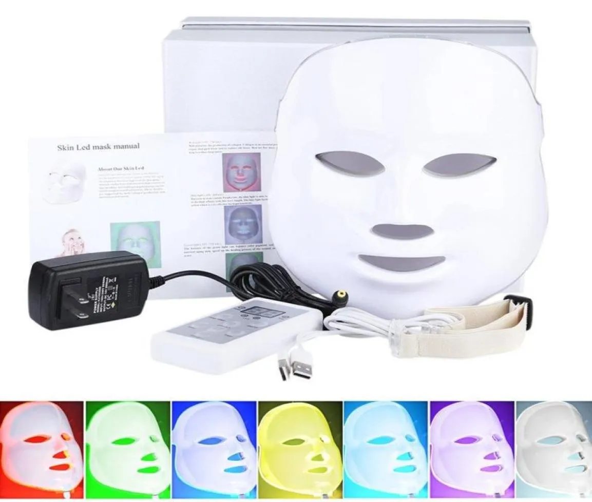 Health Beauty 7 Colors Lights Led Pon Pdt Mask Mask Mask Face Care Care Care Device Device Portable Home Использование3653469