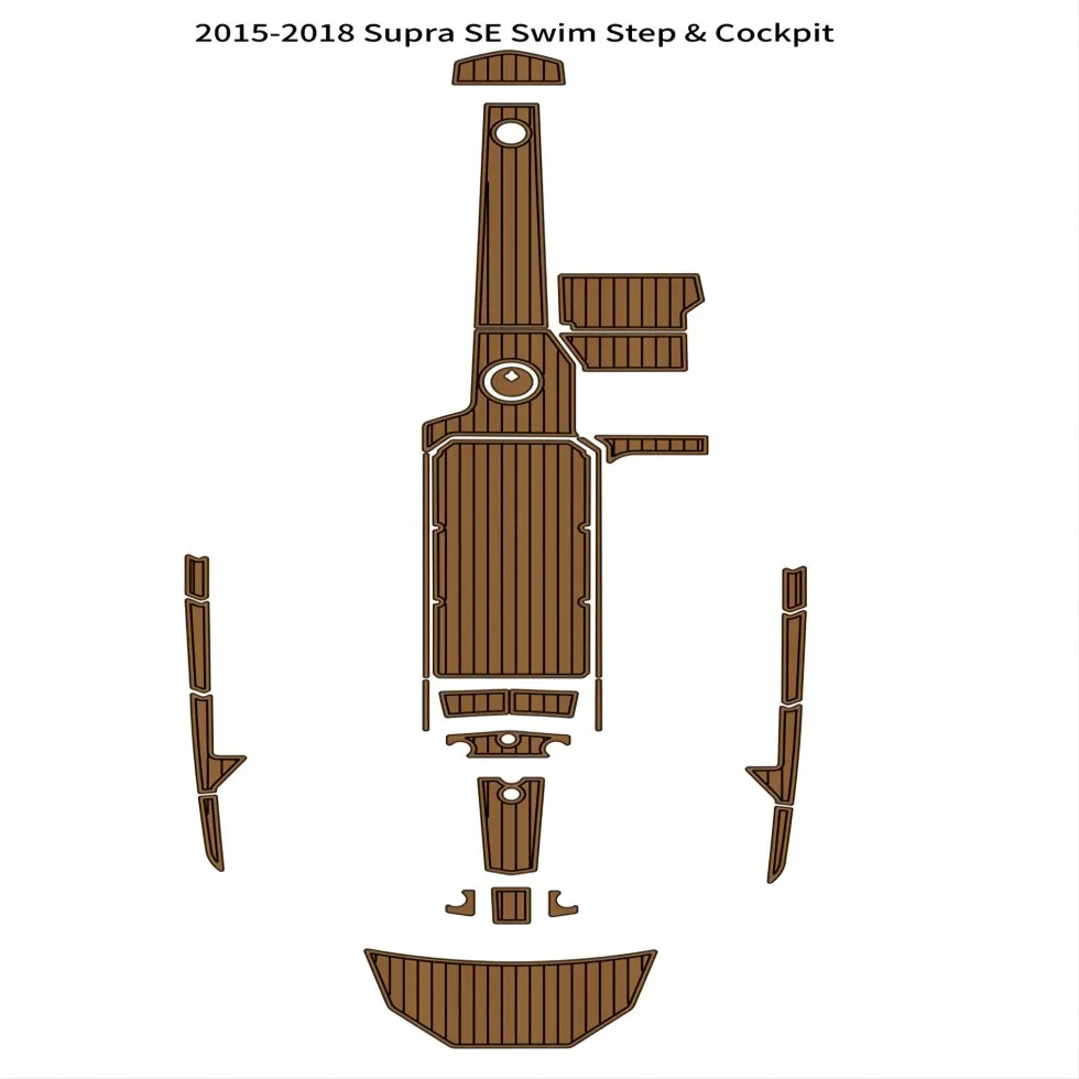 ZY 2015-2018 SUPRA SE SWIM PLATFORM COCKPIT PAD BOAT EVA FOAM FAUX TEAK DECK GOLV BACKING Självhäftande seadek GatorStep Style Pads med god kvalitet