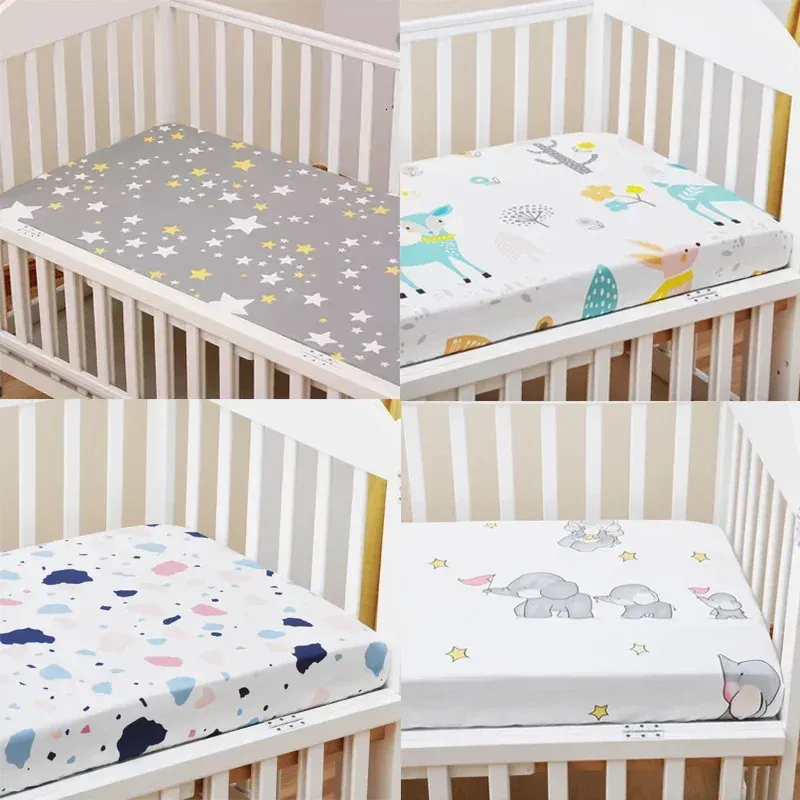 Baby Bed Pure Cotton Emitted Sheet Mother and Supplies Cartoon Cover Bedding Set 240325