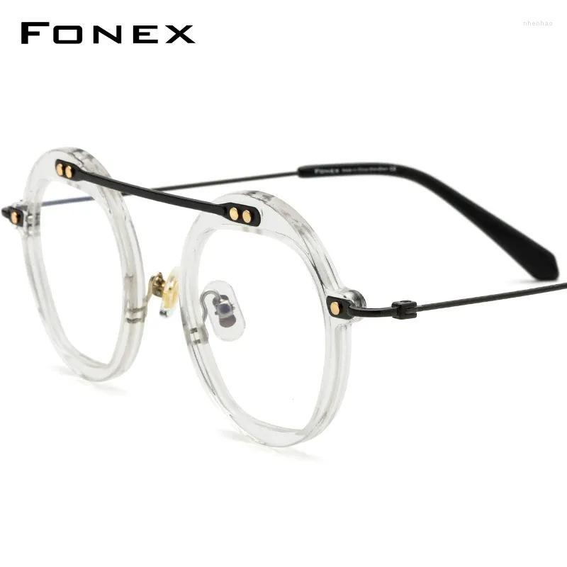 Солнцезащитные очки рамки Fonex ацетатные очки титана.