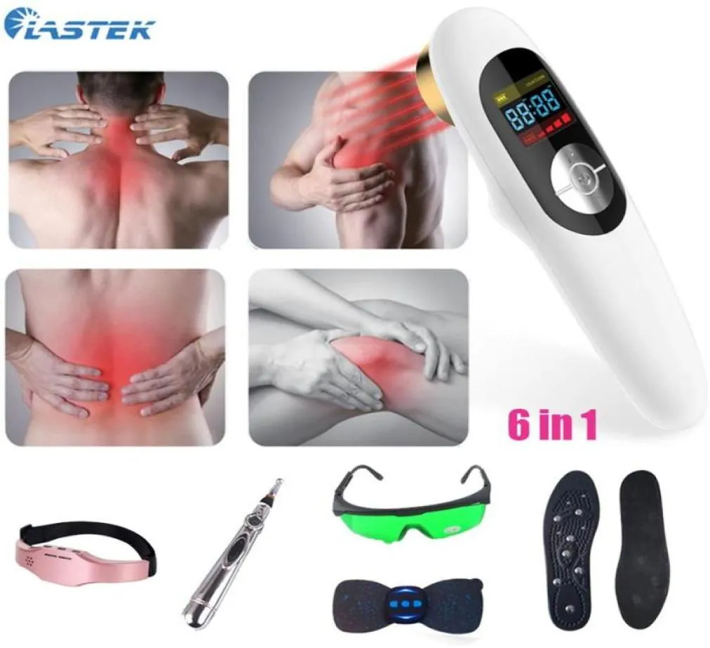 Lastek 6 In 1 Family Medical Kit Health Massage gewrichtspijn gezicht Paralysis Neurasthenia Pain Relief 650 808nm Handheld Therapy D218N2160585