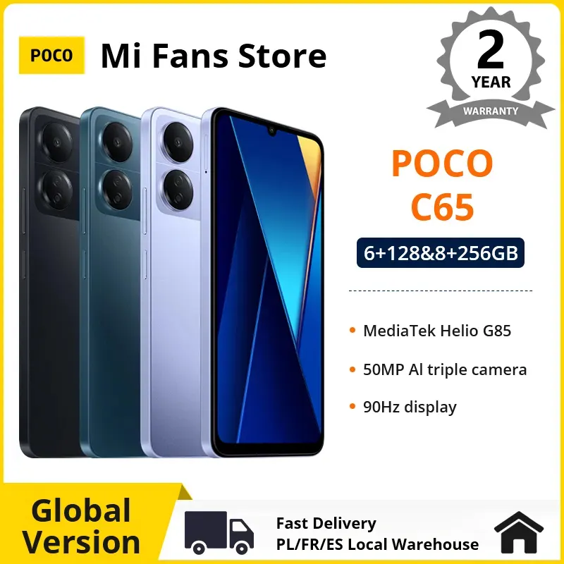 Poco Xiaomi C65 글로벌 버전 6GB 128GB/8GB 256GB Mediatek Helio G85 6.74 "90Hz 디스플레이 50MP 트리플 카메라 5000MAH NFC 25