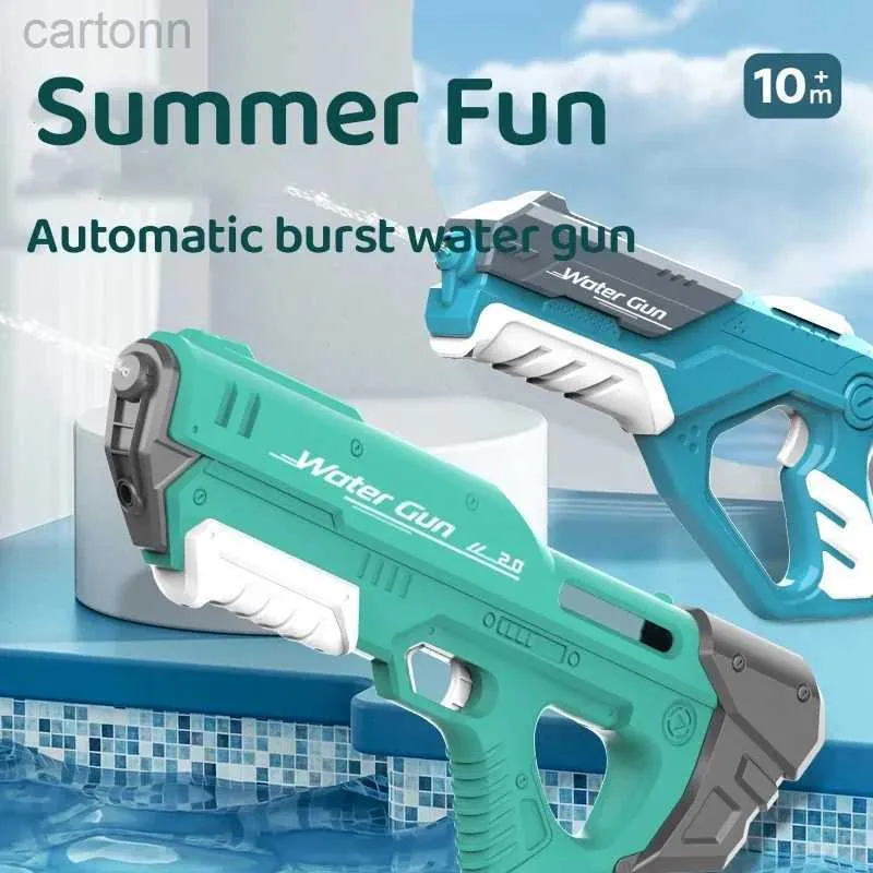Gun Toys Child Electric Water Gun Black Technology Toy Bursts Childrens High-pressure Strong Water Fully Automatic Remote Water Gun Gift 240408