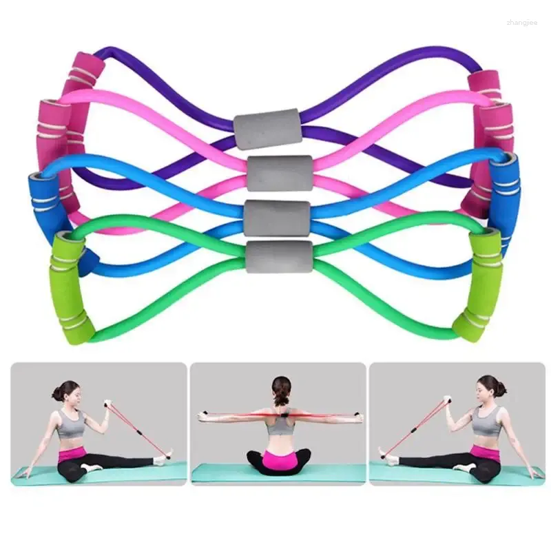 Motstånd Bands Gym 8 Word Elastic Band Chest Developer Rubber Expander Rope Sports Workout Fitness Equipment Yoga Training