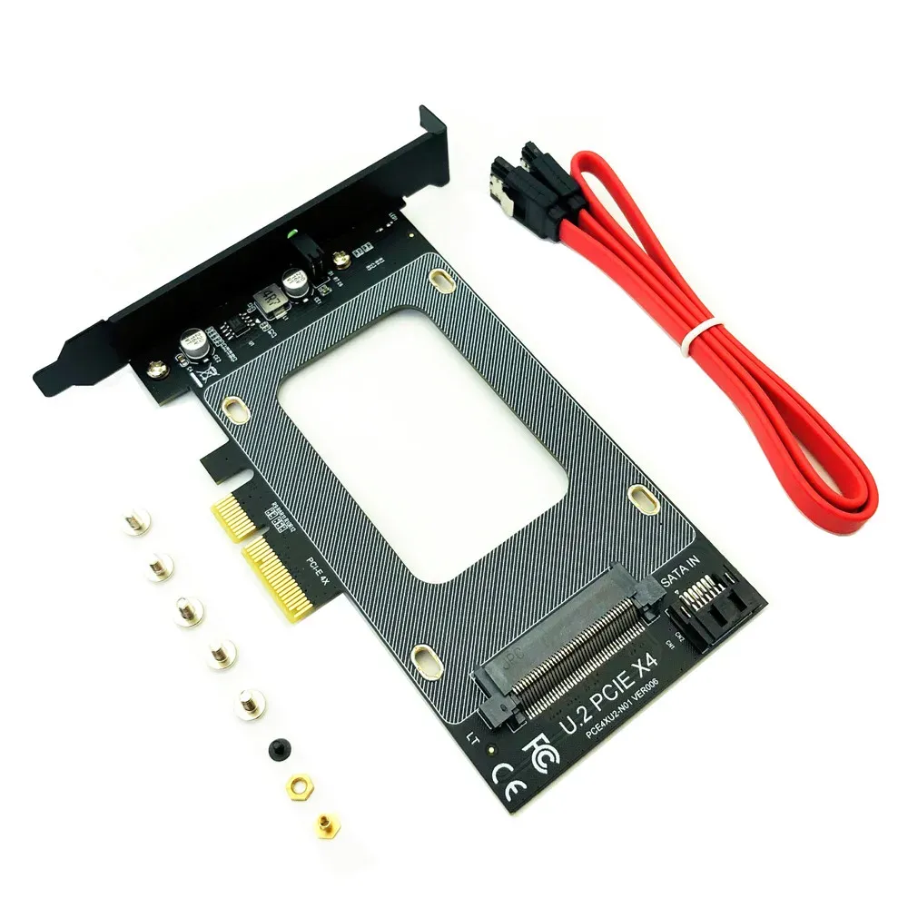 Cartes PCIe Riser 3.0 4x à U.2 SFF8639 Adaptateur PCIe U.2 SSD à PCI Express Carte Support U.2 SSD 2.5 "SATA SSD à PCIE X4 Riser Card