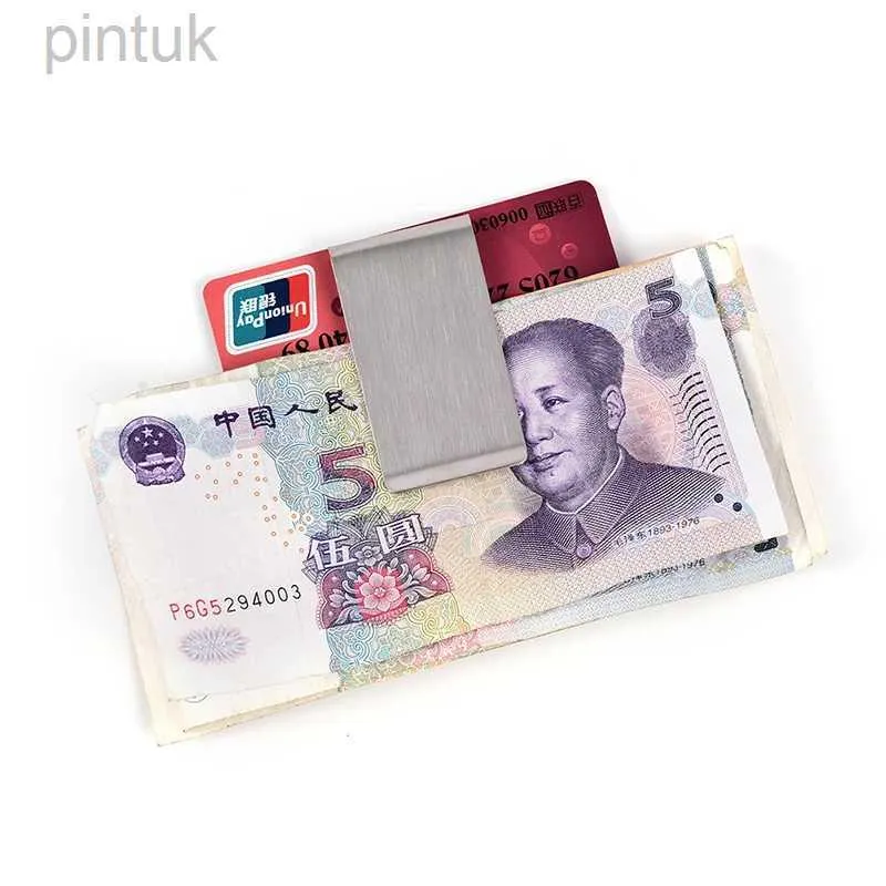 Geldclips Zweiseitiger Edelstahl Slim Pocket Money Clip Kreditkarte Bargeldinhaber 240408