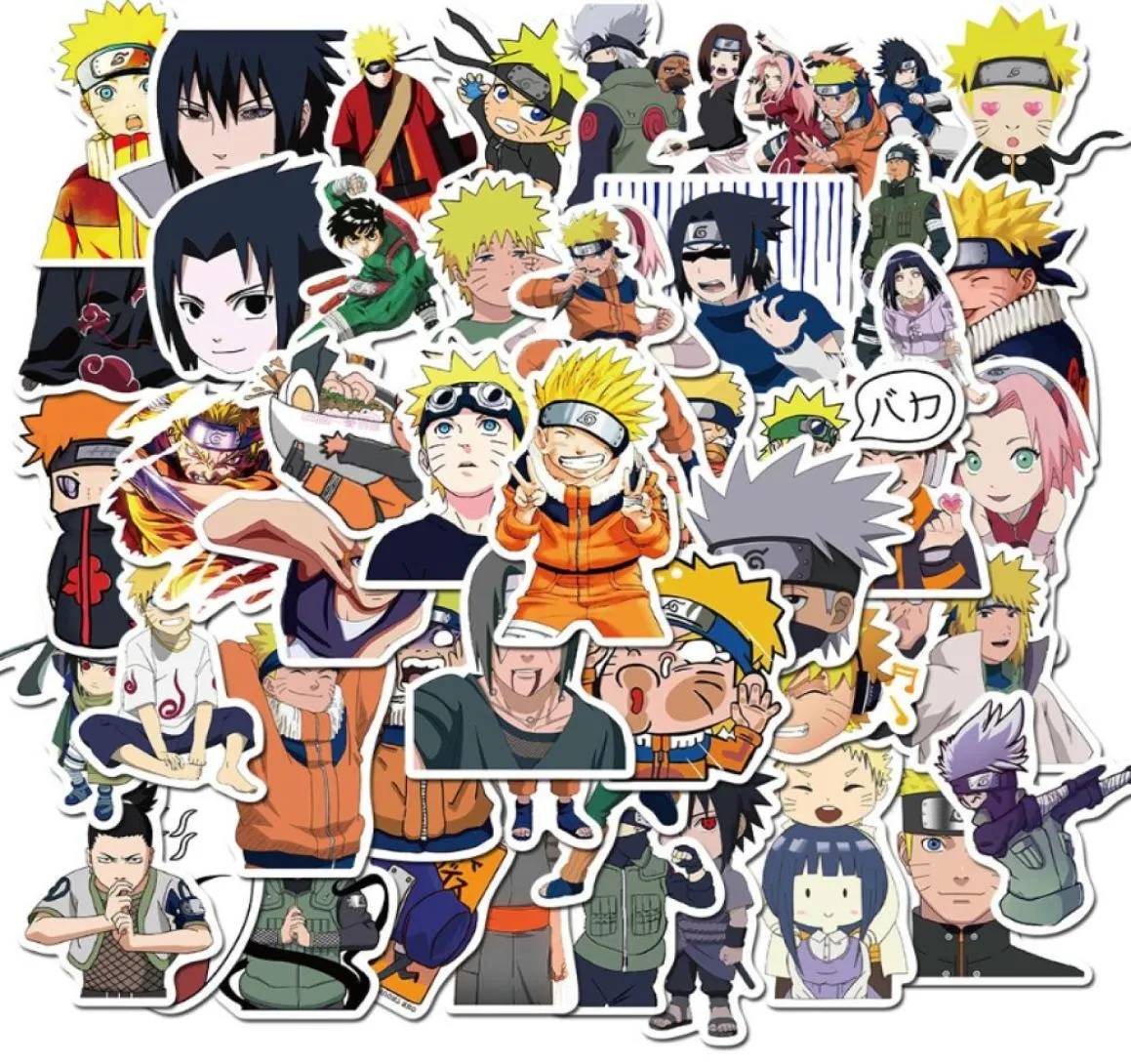 50pcslot Japan Anime Naruto Sticker Pack Pacote Graffiti São laptop Carraom impermeabilizados adesivos Decal