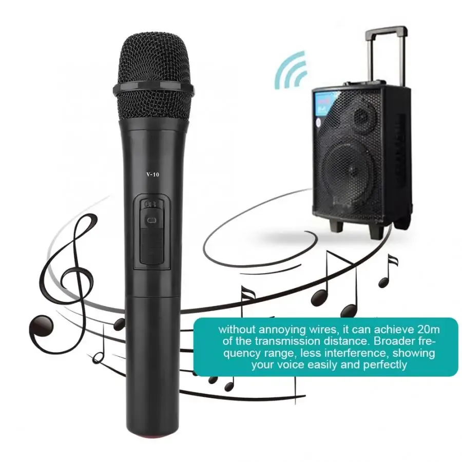 Microphones Universal UHF Wireless Handheld Microphone Professional Audio Amplifier för karaoke mic för att sjunga prestanda ljudförstärkare