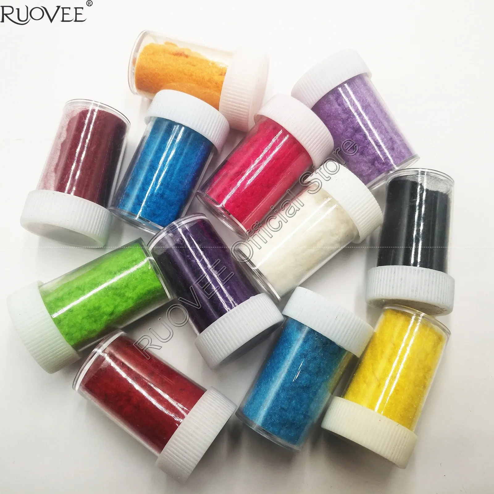 Glitter 12jars (= 12 kolorów) x 3D Nowy, flocking Velvet Villus Proszek na manicure DIY UV Polski makijaż rzemieślniczy