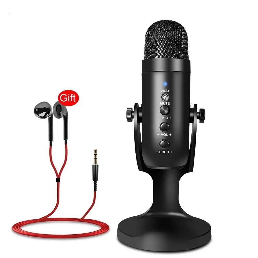 Microfoons condensor microfoon Gmark POP4 USB Tabletop microfoon ASMR Echo Realtime Monitoring Cardioid voor studio -opname YouTube Live