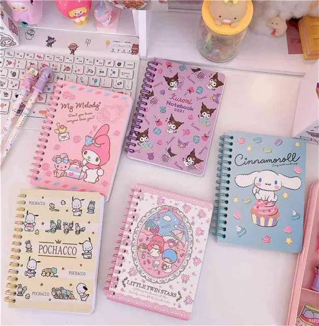 Kawaii style japonais mignon dessin animé motif imprimé notebook bobine hand compte noy intime planificateur étudiant 2106116020432