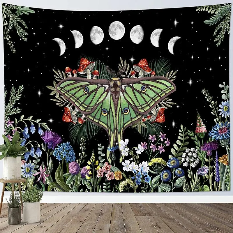 Tapisserier tapestry fjäril konst estetisk bakgrund hängande tyg mandala hem hippie dekorativ vägg för sovrum dekoration