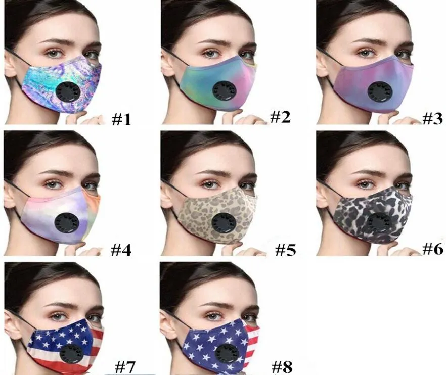 Masque facial imprimé Anti-Fog Dust Earloop Valve de respiration Ajustement Masques réutilisables Softs Breathable Protective Masques Couvre-bouche ZCG8494168