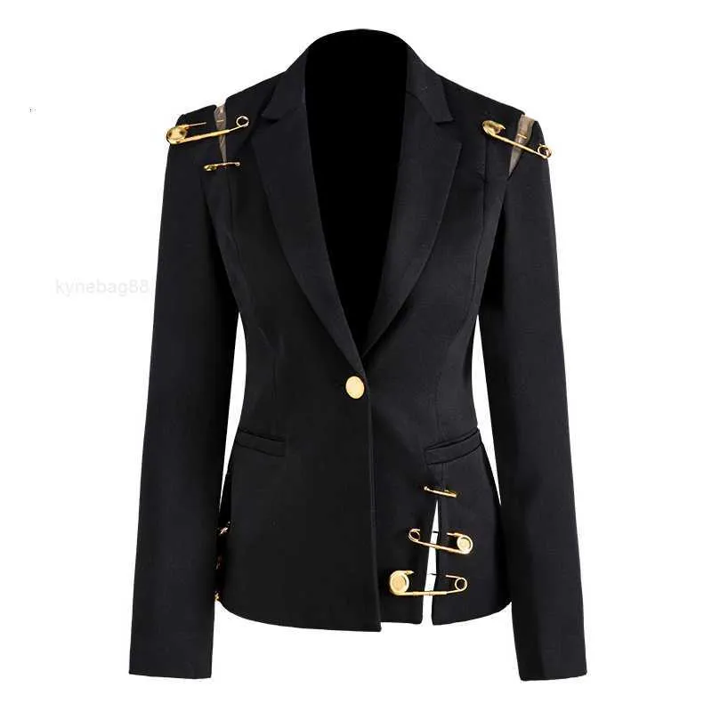 Blazer Jacket Hollow Out Patchwork Lace Up Womens Blazer Notched Long Sleeve Slim Elegant Female Suit 2020 Autumn