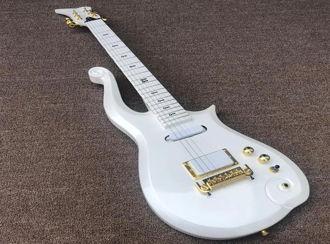 Promoção Diamond Series White Prince Cloud Guitar Guitar Alder Maple Maple Neck Símbolo embrulhado