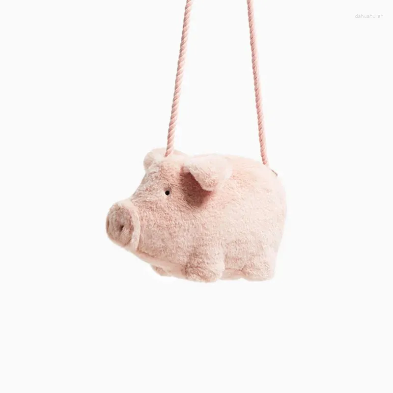 Fuzzy pig crossbody bag top