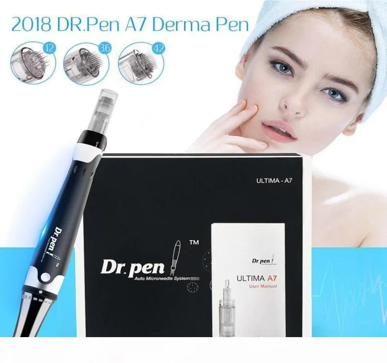 Przewodowe Dr Pen Derma Pen Ultima A7 Auto Microneedle System przeciwprawie mikroeedling Mezoterapia Roller Electric Derma Drpen Stamp 5901535