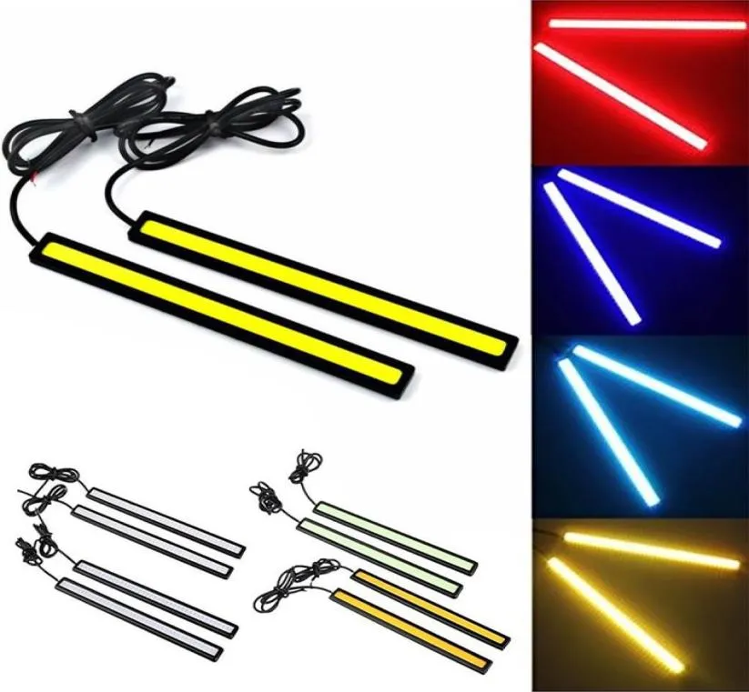 2PCS 17cm車LED COB DRL昼間のライトライトウォータープルーフ12V外部LEDカーライトソース駐車場フォグバーランプホワイトブルーRED7186208