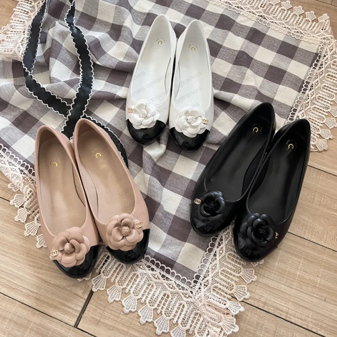 Zapatos de diseñador paris mocasines ballet pisos zapatos para mujeres acolchadas de cuero genuino en bailarina de lujo dedo redondo damas zapatos de vestir slingback