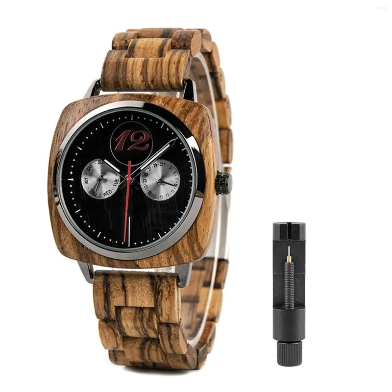 Armbanduhren Eine Unisex -Holzquarzuhr mit einem verstellbaren Riemen, der das Geburtstags-/Jubiläumsgeschenk für Männer und Frauen ist