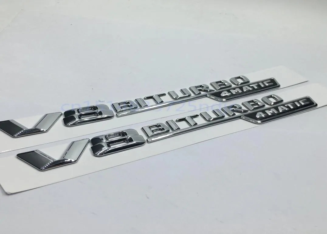 Zestaw 2 dla Mercedesa Benz AMG V8 biturbo 4Matic Can Trunk Numer Letters Radge Emblem Stakera1481067