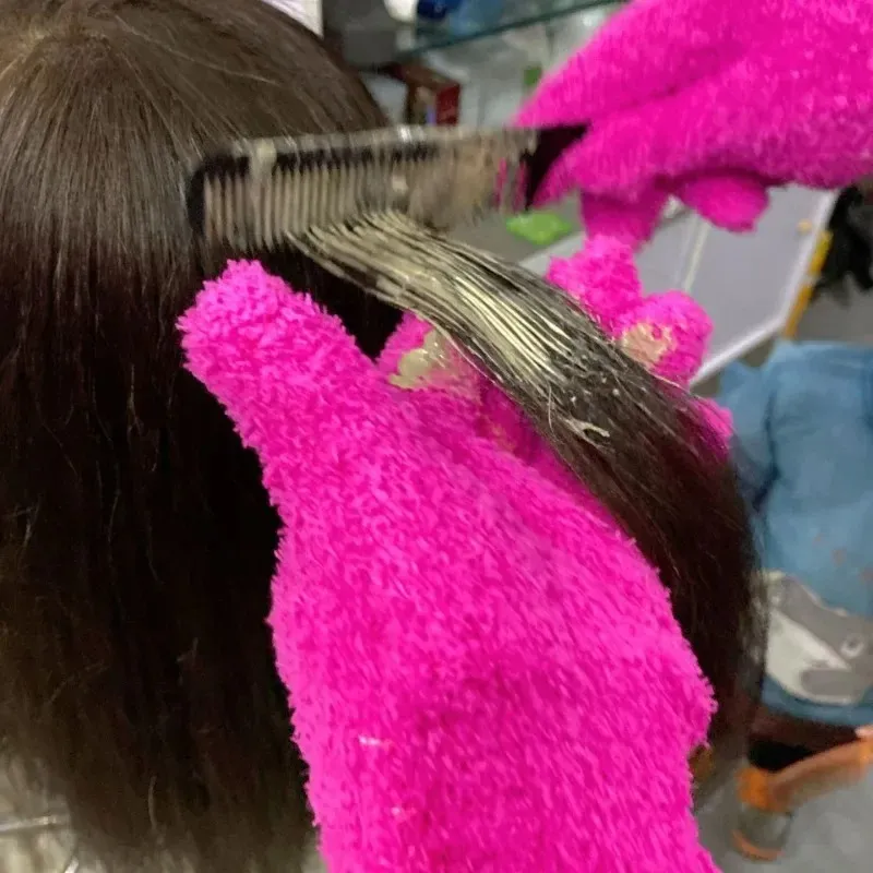 Luvas de alvejante alisador de cabelo de nylon Perm permissão de cabeceira