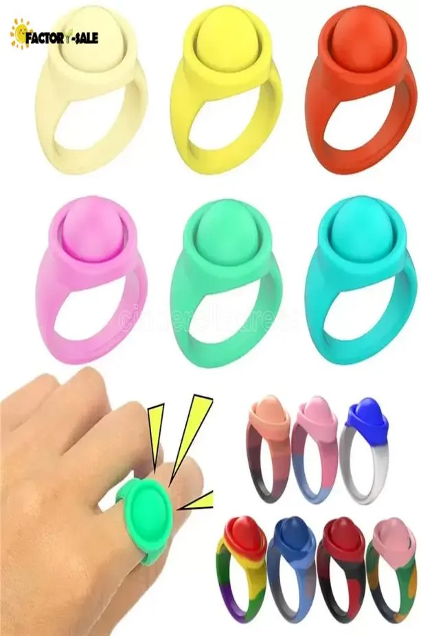 Nuovo giocattolo Anello Finger Press Bubble per alleviare l'ansia Silicone Gioielli Anello Bracciale Desktop Educational Educational Educational Decompression Toy Gift FY3627 GG02239421220