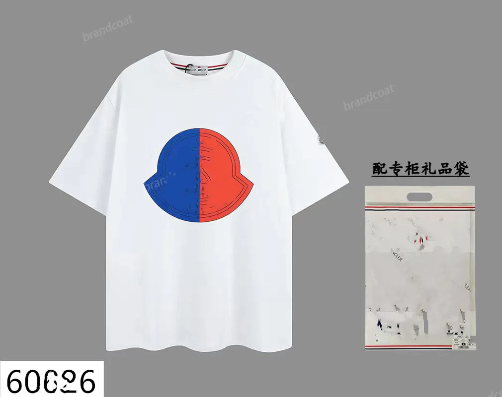 T-shirt di lusso bianco 100%Cotton Mengjia Maglietta da uomo e donna Designer Short Summer Fashion Cash con lettere di marca T-shirt designer di alta qualità S-XL