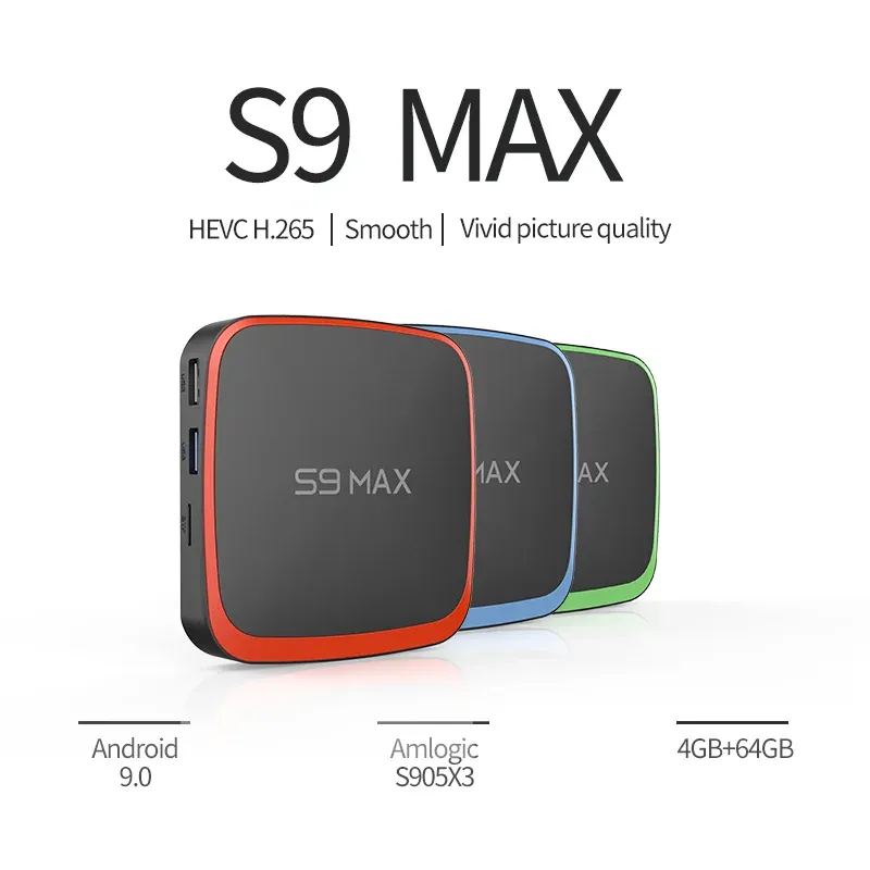 Box S9 Max X3 Smart TV Box Indoid 9.0 Amlogic S905X3 4GB32GB 4K Media Player 3D 2.4G 5G WiFi Google VOCE SET TOP BOX 2G16G X96 MAX