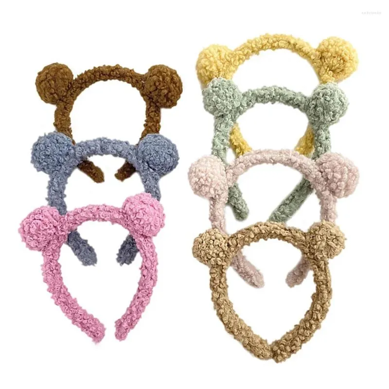 Bandanas 7 PCS Makeup Remover Bear pannband Kvinnor Girls Söta plastbarn Plush Hair Hoops