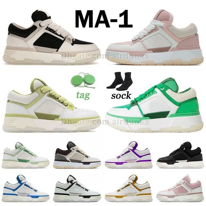 Sneaker MA1 Casual Shoes Plate-Forme Dhgates Amirir Ma2 White Creme Black Mint Grüne braune Mann AM 1 Frau Zapato Red Luxus Designer Walk Tennis Beige Plattter Trainer