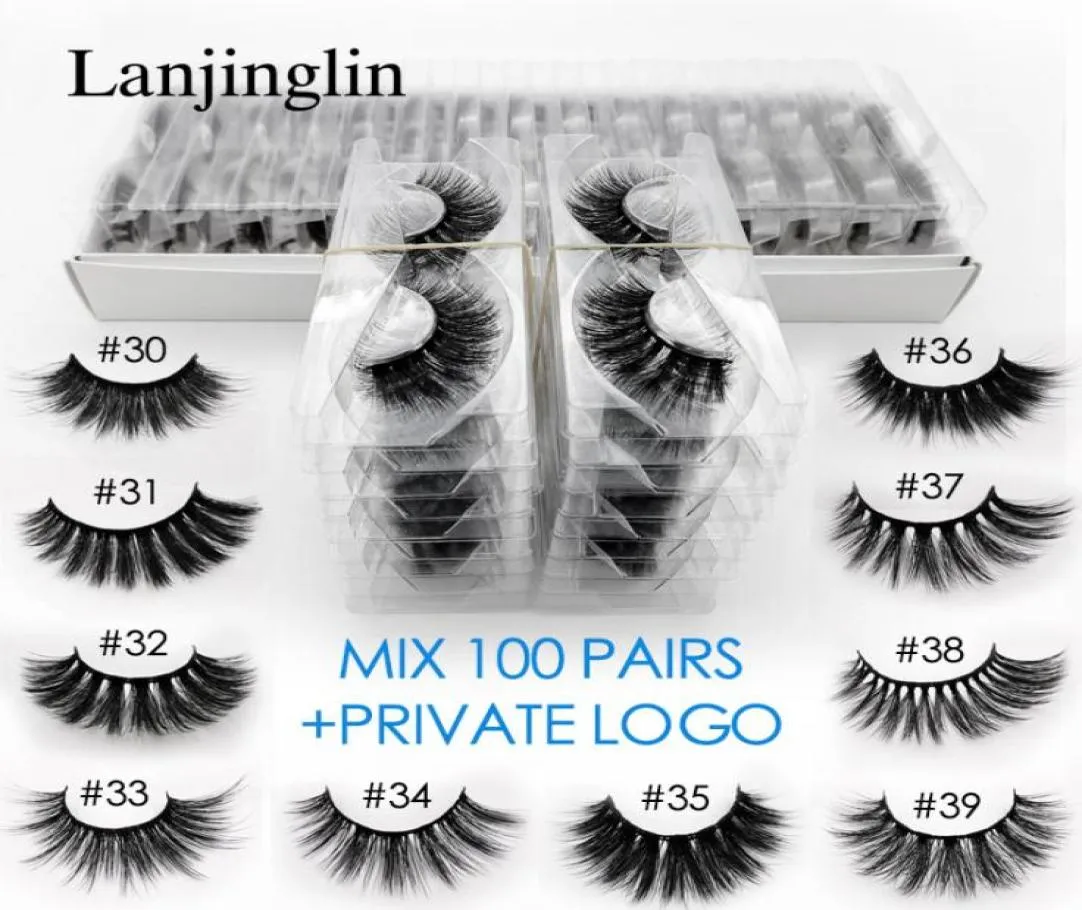 Ganzes 3D -Nerzer -Falsch -Wimpern 20304050100 Pairs Private gefälschte Wimpern natürliche Long Make -up -Wimpernverlängerung in Bulk2683048