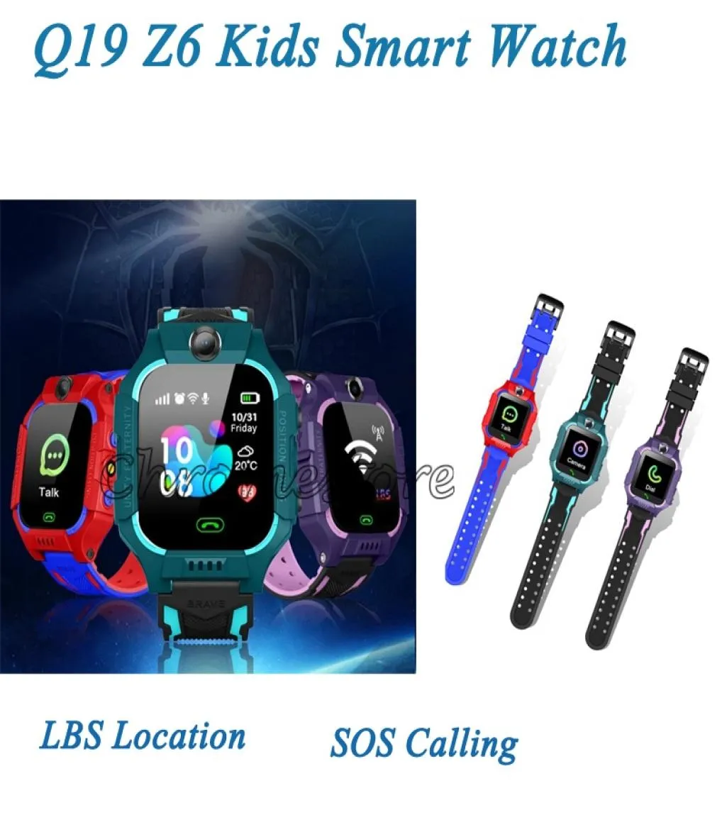 Universal Q19 Kids Smart Watches SOS Emergency Call Anti Lost Children Tracker Support Sim Card LBS Location Z6 SmartWatches1477076