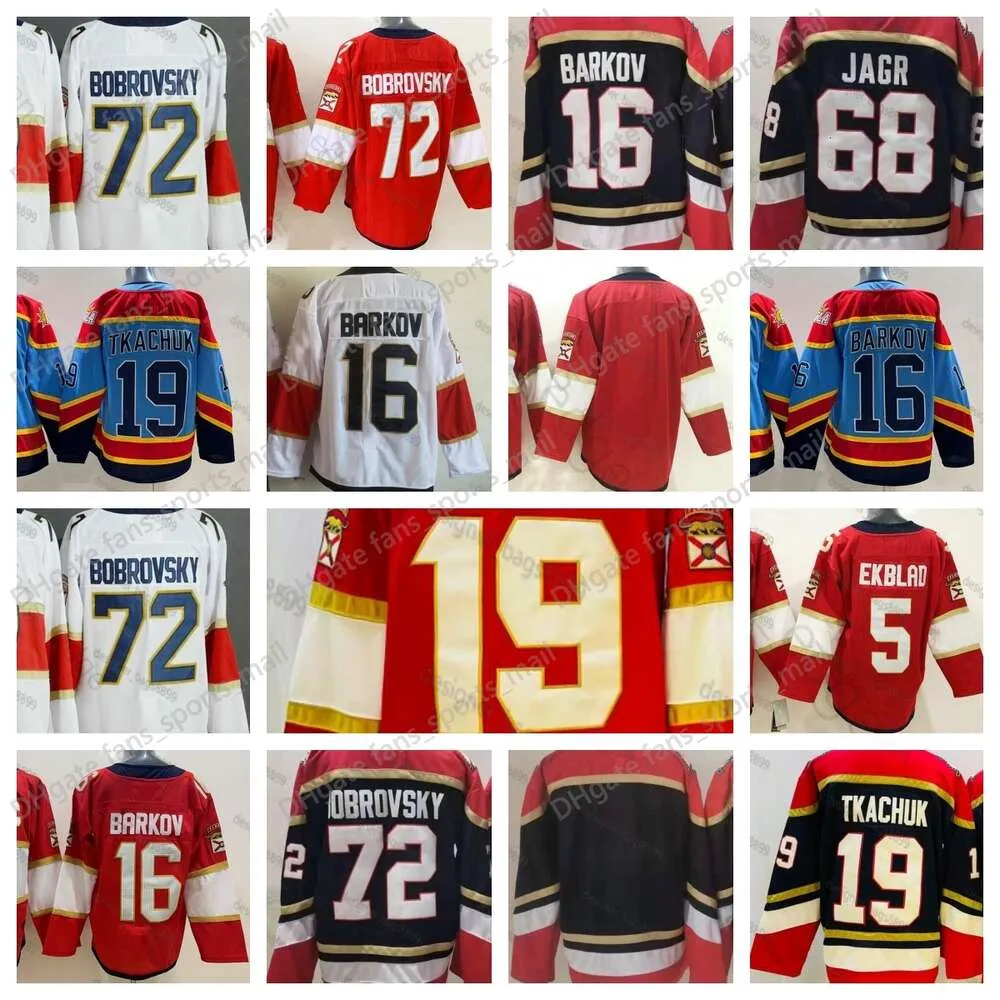 #19 Matthew Tkachuk 72 Sergei Bobrovsky Hockey Jerseys 5 Aaron Ekblad 16 Aleksander Barkov 2023 Stanley Cup Final Reverse Retro Stitched Red White Blue Hockey Jerseys