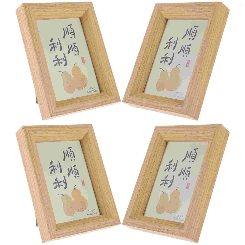 Рамки 4pcs деревянная картина рама Po простые дома для настенной столешницы