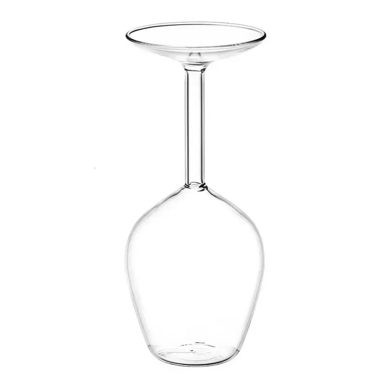 Auf dem Kopf Down Wine Glass Creative Goblet Cup Lustige Partyglas Cocktail Moderne klassische Getränkegläser 240408
