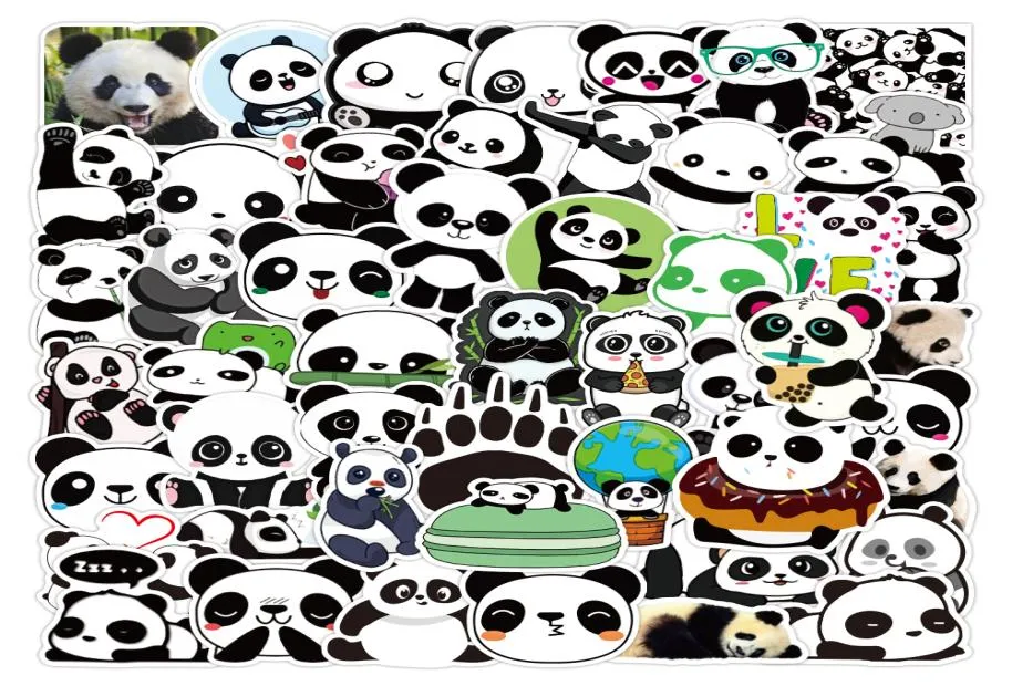 50шт мультфильм Panda Lot в стенах наклейки граффити для бутылок мотоцикл мебель для детей 039 с багажными скейтбордами Lable4859407