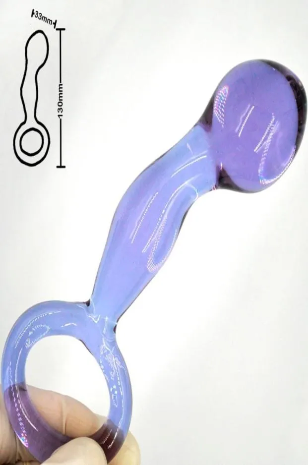 33 mm Crystal Anal Perline dildo Pyrex Glass Cuggino Tappone Falso Penis Prostato Vagina Masturbare Sex Toy per adulti per donne gay S2693705