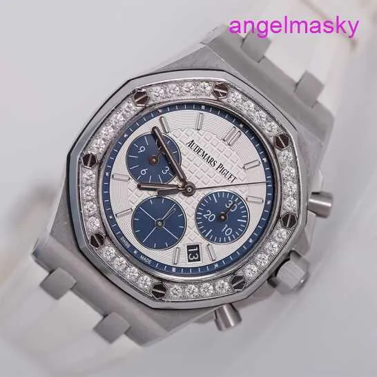 Ladies 'AP Wristwatch Epic 26231 Royal Oak Panda twarz Women Fine Steel Diamond Watch Automatyczne maszyny Szwajcarskie zegarek Słynny luksusowy zegarek