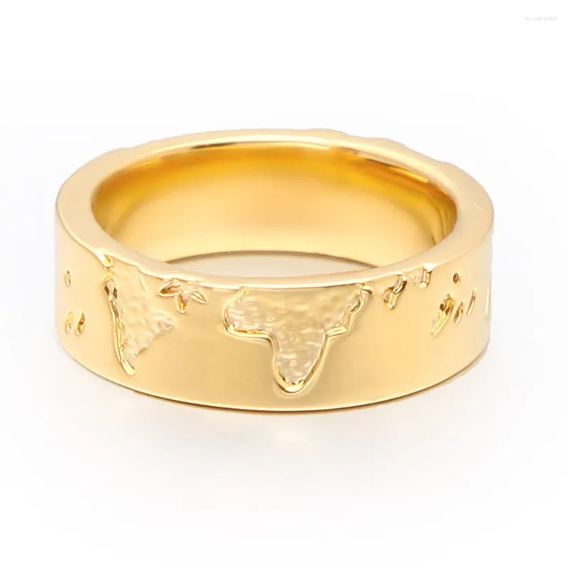 Klusterringar punk värld droppformade fingertillbehör guldfärg kreativ ring mode smycken gåva för kvinnor.