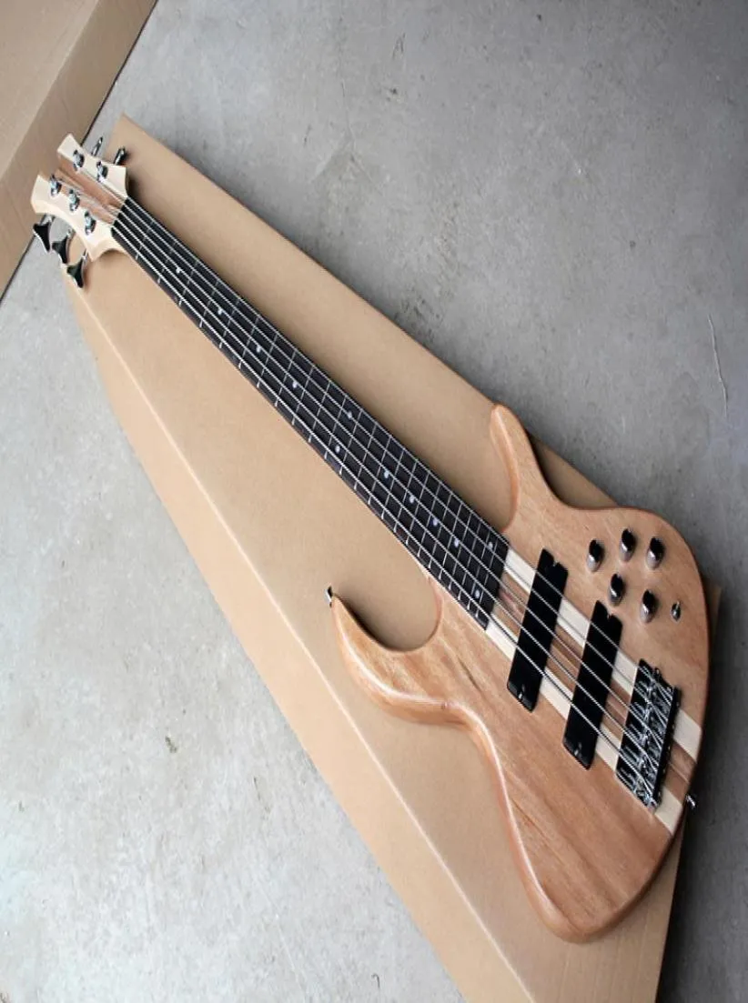 Factory Custom Matte Natural Wood Color 5String Electric Bass Guitar med Chrome Hardwaresrosewood Fingerboarsoffer anpassad5138278