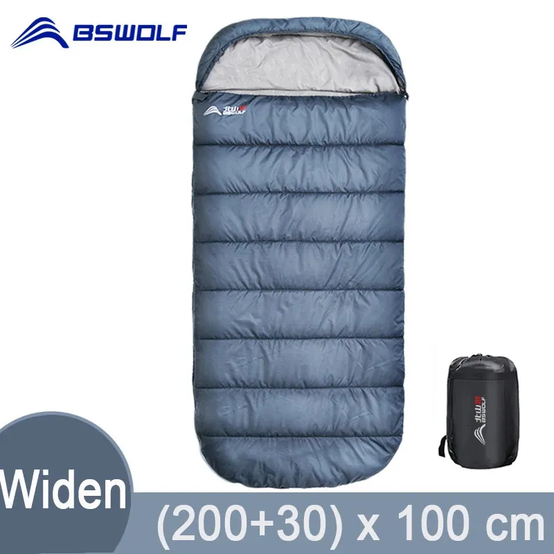 BSWOLF grote camping slaapzak lichtgewicht 3 seizoen losse wending tas lange grootte voor volwassen rustwandelvisserij 240328