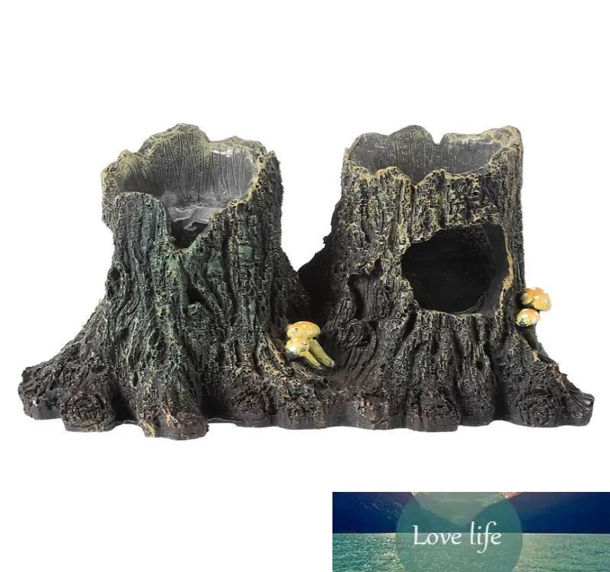 Aquários 1pc Hole de árvore de simulação escondendo caverna de lagarto abrigo de réptil para réptil para réptil3853085